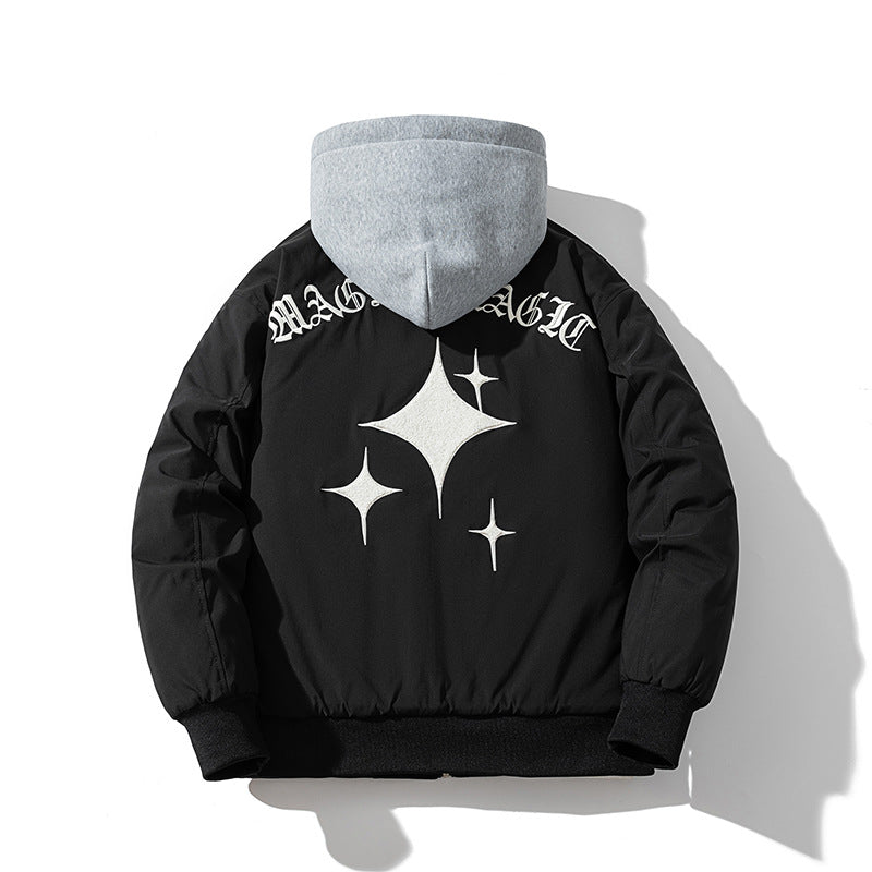 Mens Vintage Jackets vintage jacket baseball jersey cotton jacket couple hooded