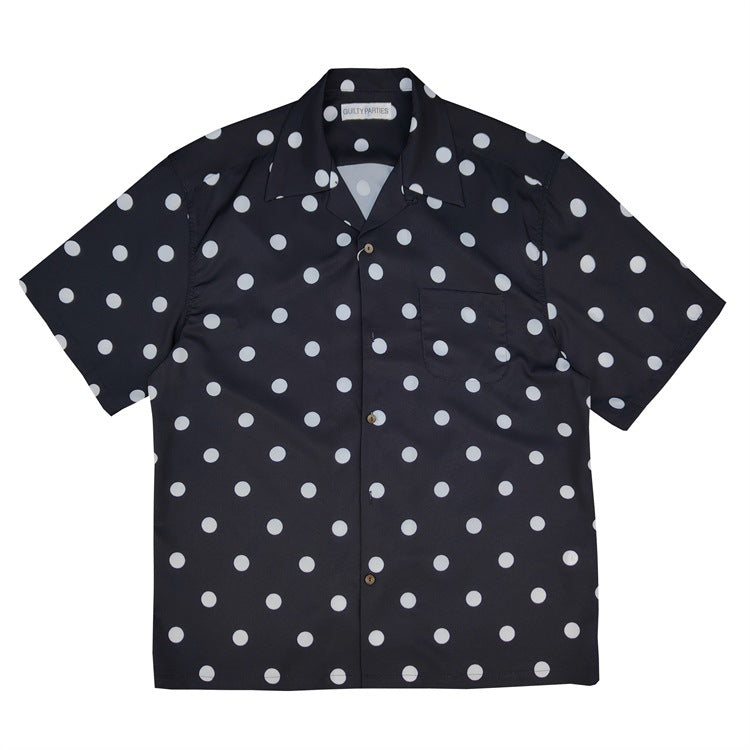 GUILTYPARTIES TIGER Shirts 24ss polka dot glass ball rayon Hawaiian casual short-sleeved shirt