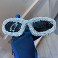 Trendy punk glasses full of diamonds y2k