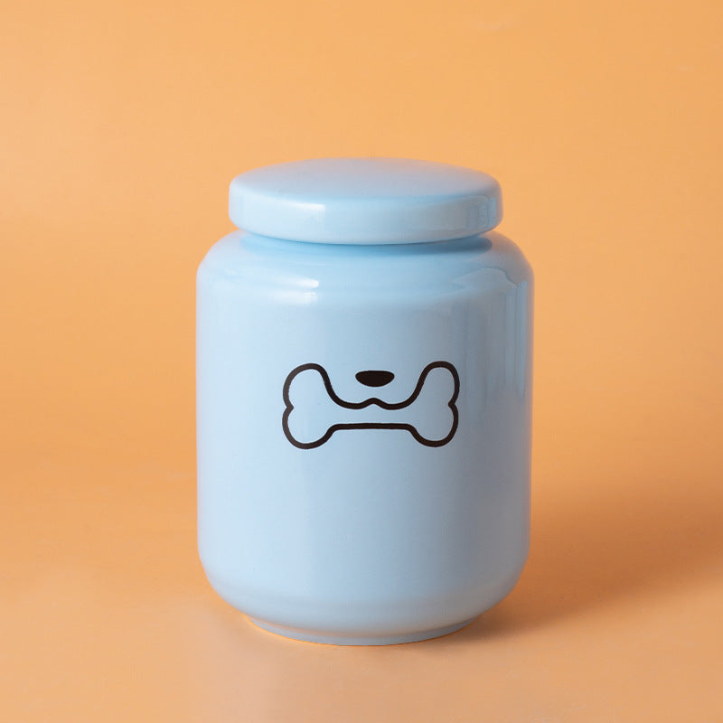 Pet Urn Dog Cat Ceramic Pet Memorial Jar Sealed with Lid Bone Jar Funeral Supplies