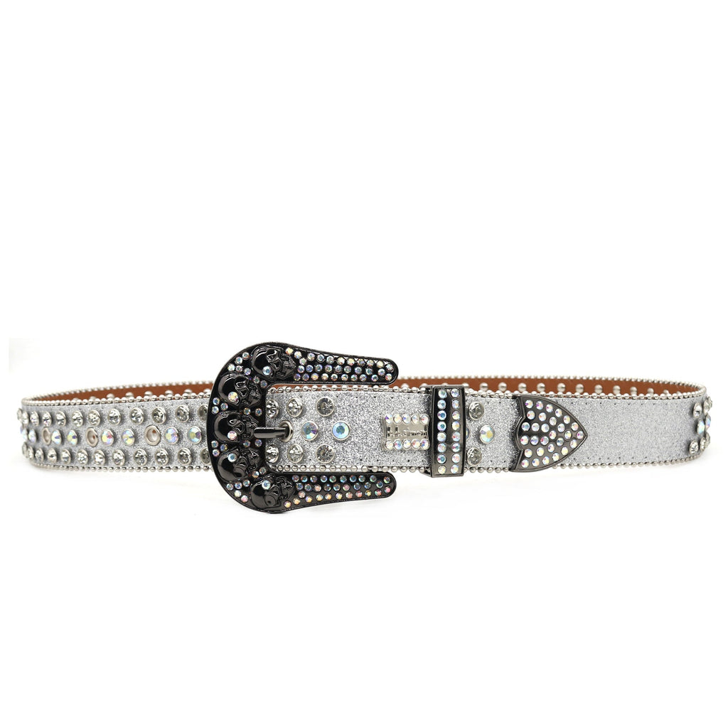 Hip-hop punk rhinestone belt skull y2k punk wide belt