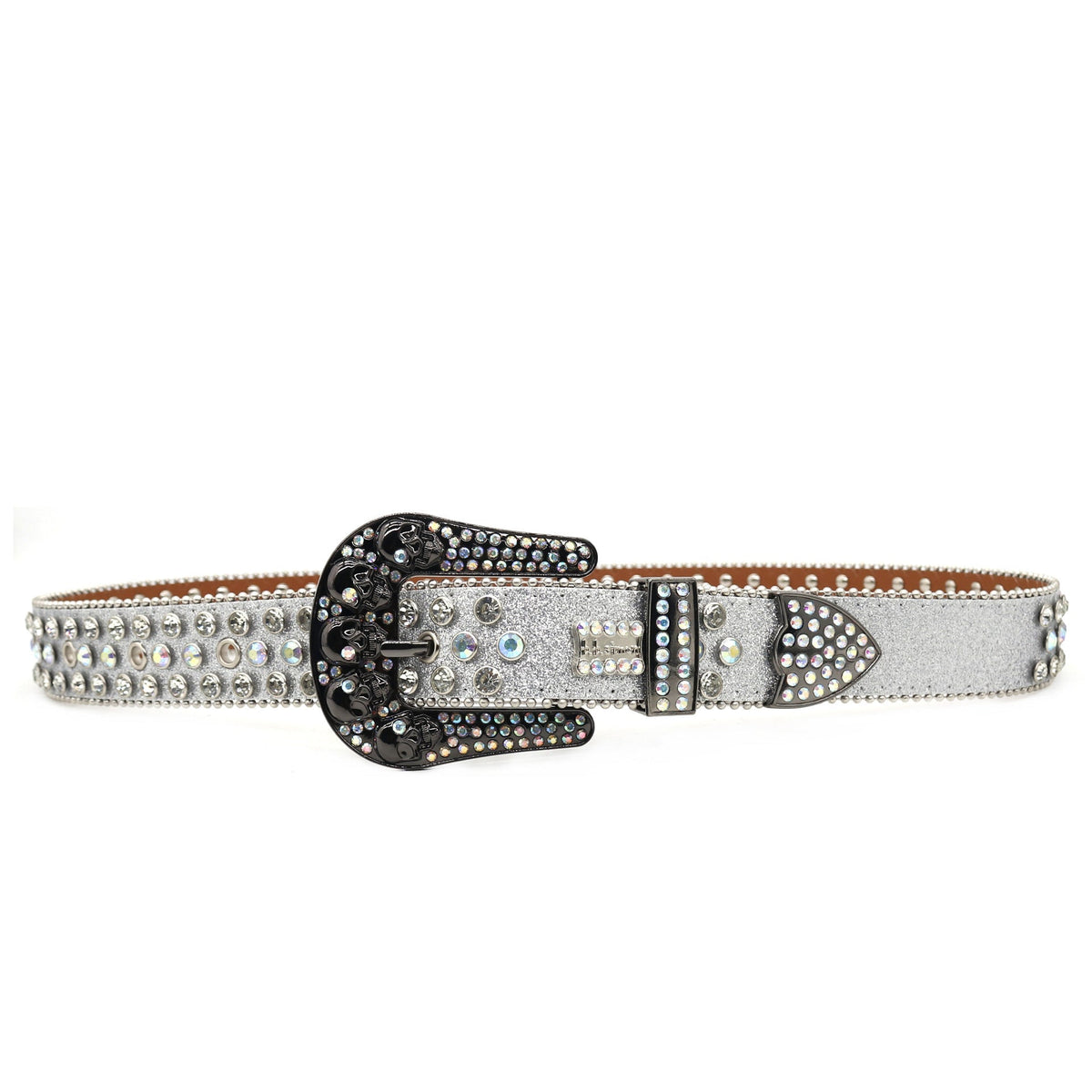 Hip-hop punk rhinestone belt skull y2k punk wide belt