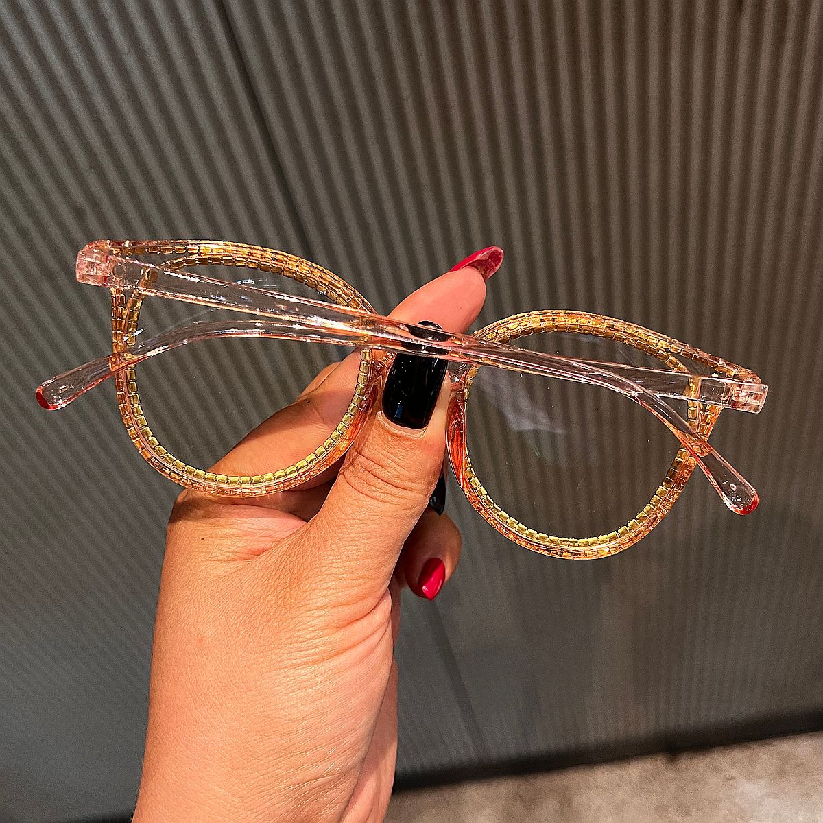 Trendy punk glasses diamond retro anti-blue light