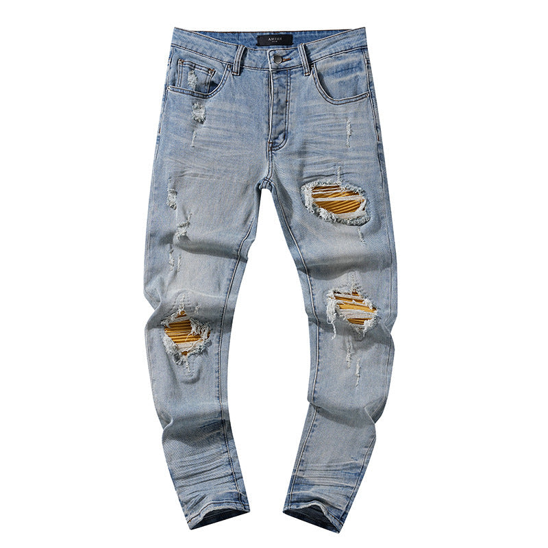 AMIRI Jeans Ripped Patch Slim Fit Stretch Jeans