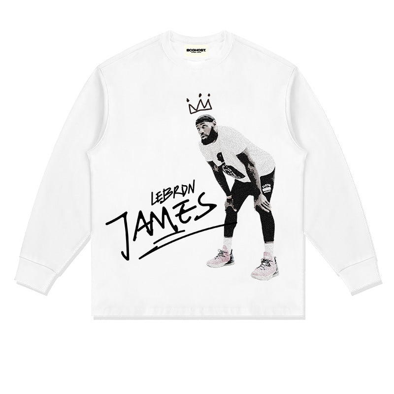 Nba T Shirt Fall/Winter Men's and Women's Long Sleeves T-shirt Loose High-quality pure cotton comfortable and trendy clothing