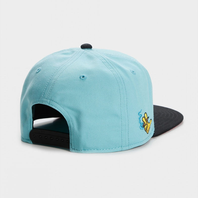 Trendy flat brimmed snapback hatscartoon pattern