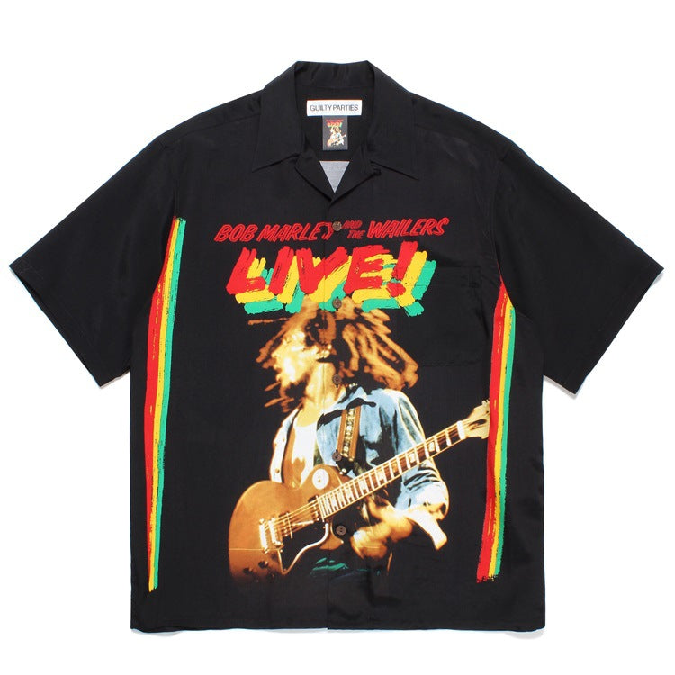 GUILTYPARTIES TIGER Shirts 23SS BOB MARLEY Hawaiian Short Sleeve Shirt