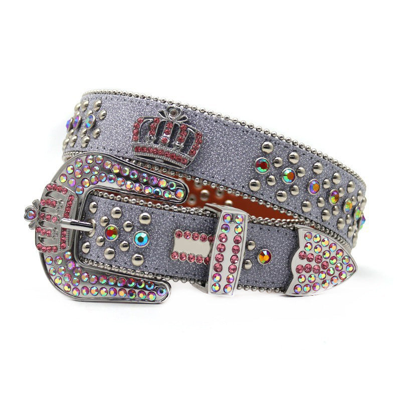 Hip-Hop Punk Rhinestone Belt Crown Rhinestone