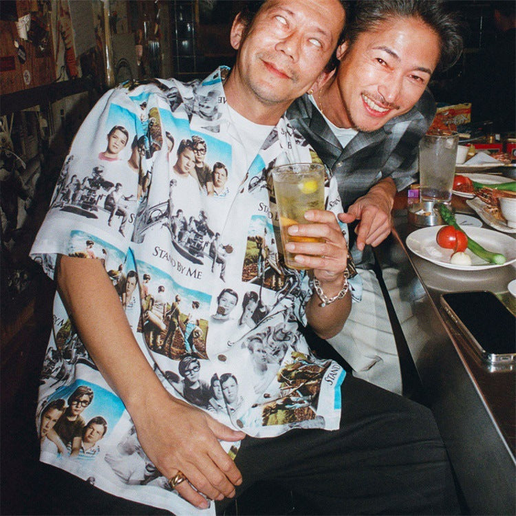 GUILTYPARTIES TIGER Shirts Joint Accompany Me Rayon Lapel Hawaiian Short Sleeve Shirt