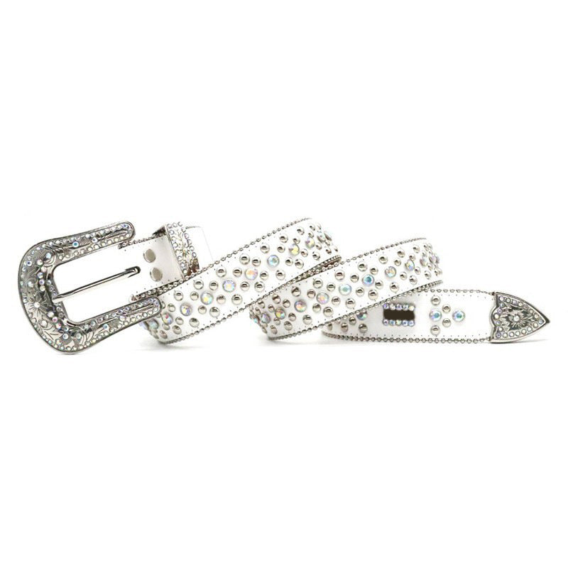 Hip-hop punk rhinestone belt punk style