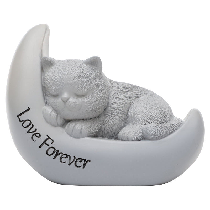 Pet Grave Marker Resin Cartoon Pet Urn Dog Cat Funeral Memorial Supplies Cremation Ashes Storage Jar