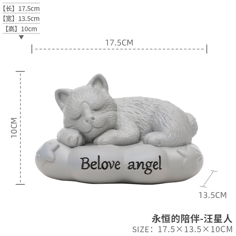 Pet Grave Marker Resin Cartoon Pet Urn Dog Cat Funeral Memorial Supplies Cremation Ashes Storage Jar