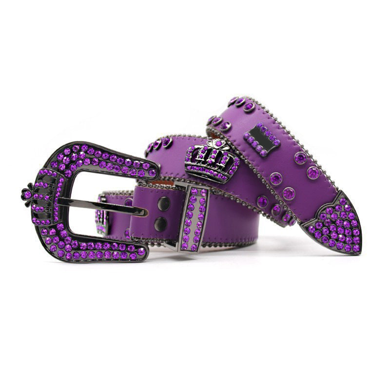 Hip-hop punk rhinestone belt rhinestone crown