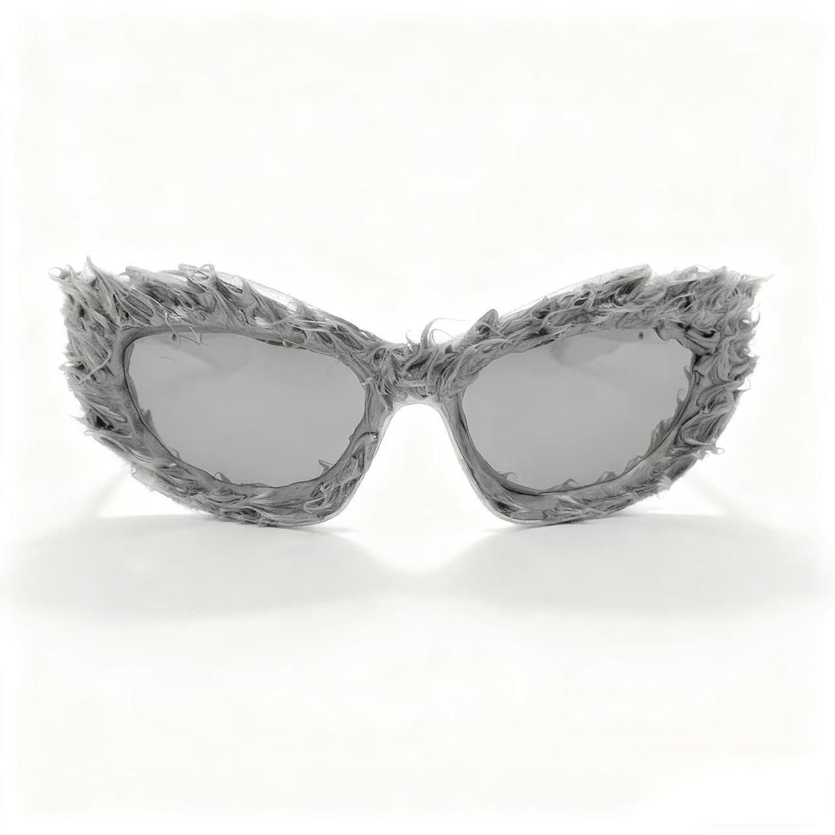Trendy punk glasses asymmetrical dark cat eyes