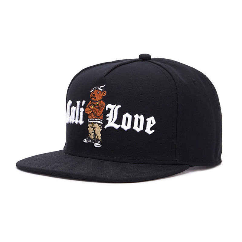 Trendy flat brimmed snapback hatscee love cap adjustable