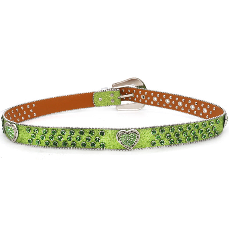 Hip-hop punk rhinestone belt punkfashion