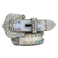 Hip-hop punk rhinestone belt diamond crown belt
