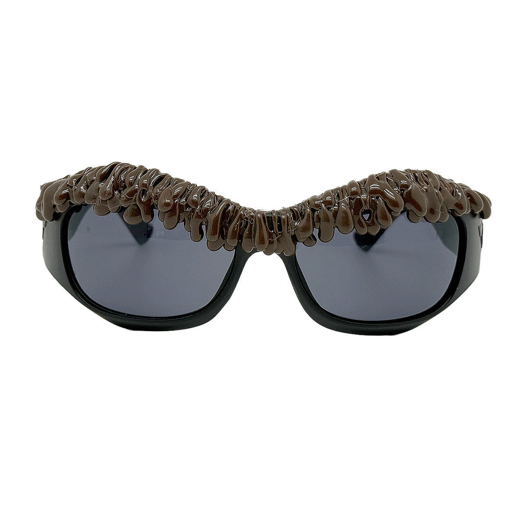 Trendy punk glasses drip plastic
