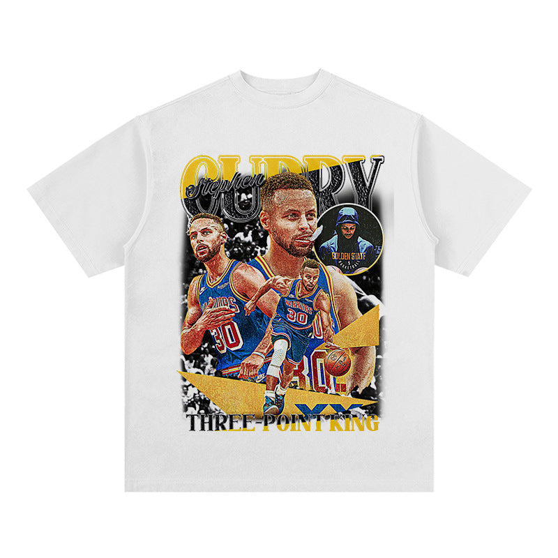 Nba T Shirt Curry Printed Short-Sleeved T-shirt European and American Fashion Brand Top High-quality pure cotton comfortable and trendy clothing