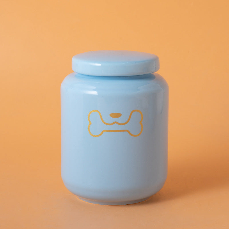 Pet Urn Dog Cat Ceramic Pet Memorial Jar Sealed with Lid Bone Jar Funeral Supplies
