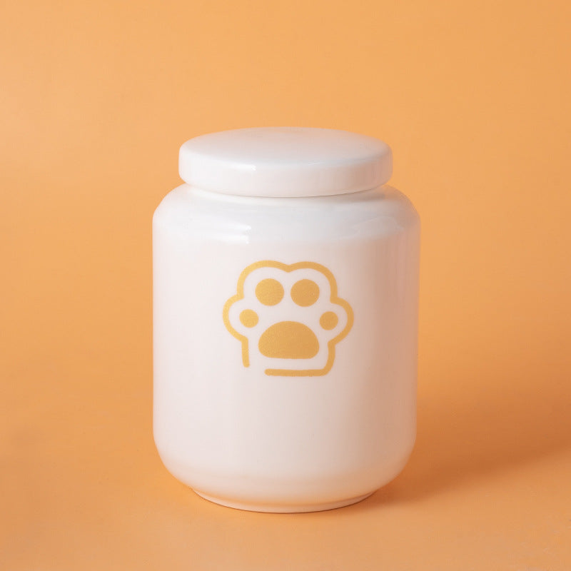 Pet Urn Dog Cat Ceramic Pet Memorial Jar Sealed with Lid Bone Jar Funeral Supplies