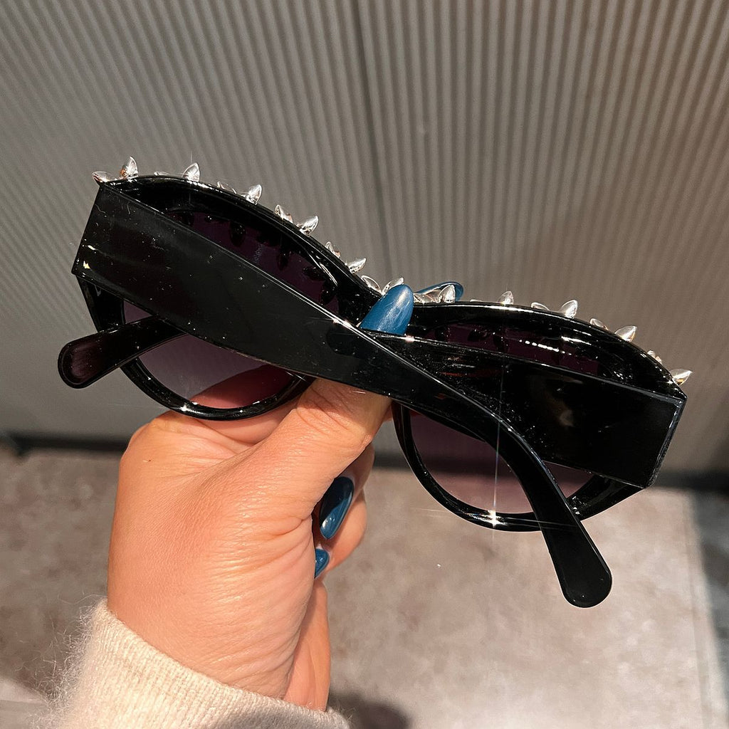 Trendy punk glasses retro wide legs