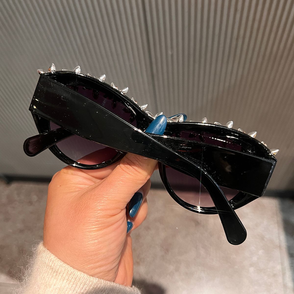 Trendy punk glasses retro wide legs