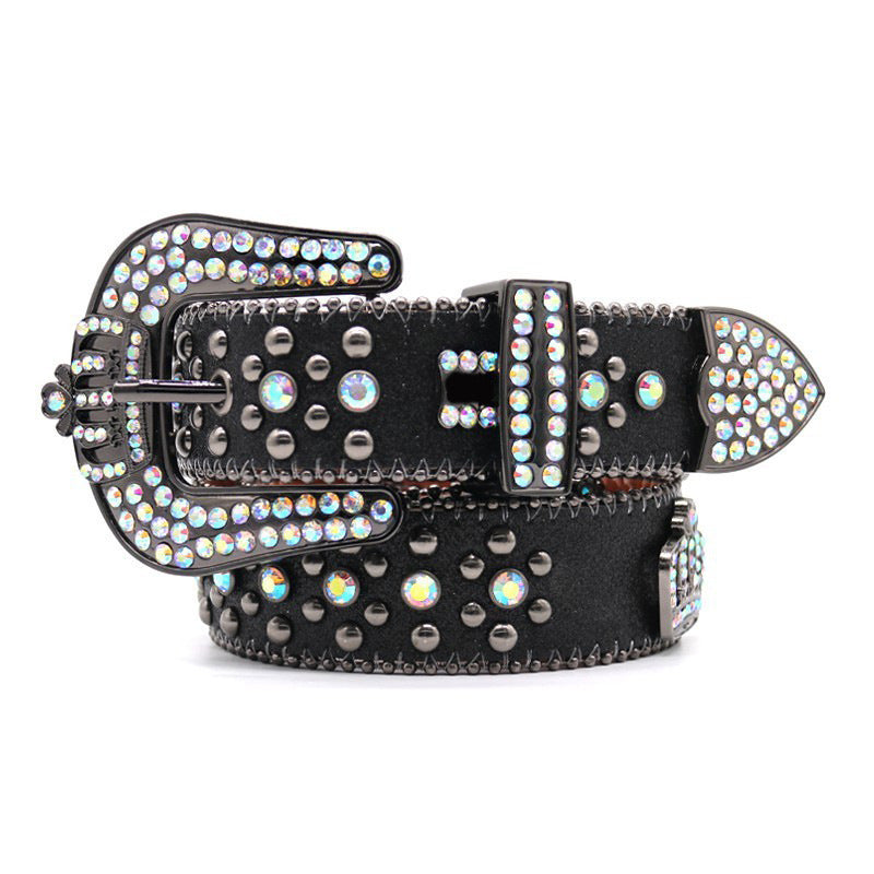 Hip-hop punk rhinestone belt rhinestone crown