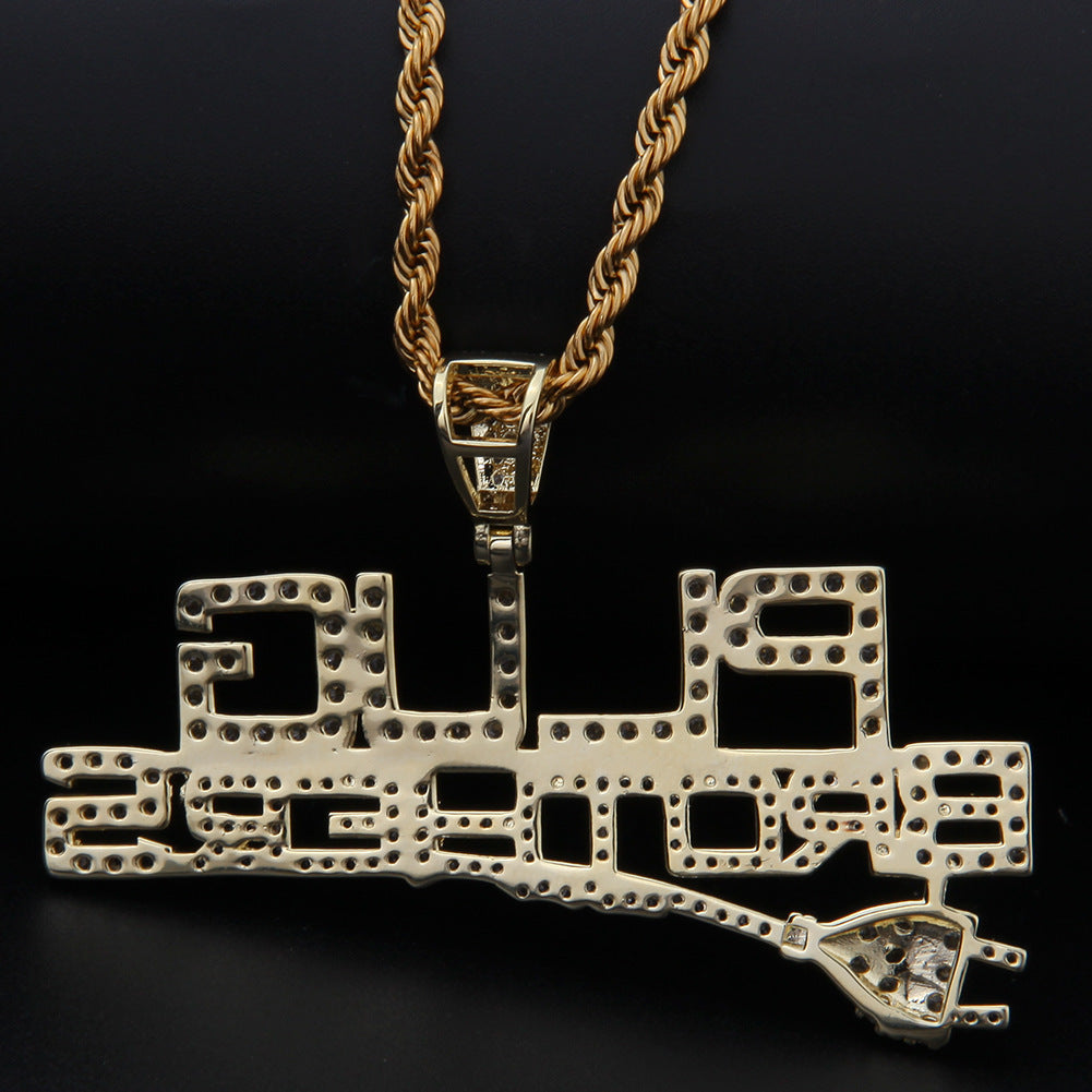 Jewelry Hip Hop Letter Entry Pendant Copper Inlaid Zircon 14K Gold Plated Pendant Alphabet Pieces Royalty