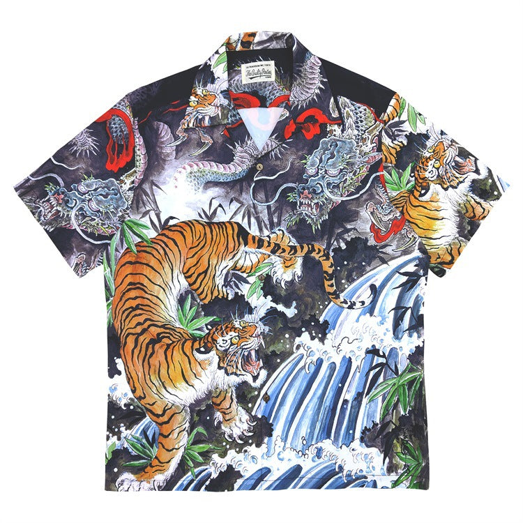GUILTYPARTIES TIGER Shirts collaboration Dragon-Tiger Fight WACKO MARIA X TIM LEHI Tiger Shirt