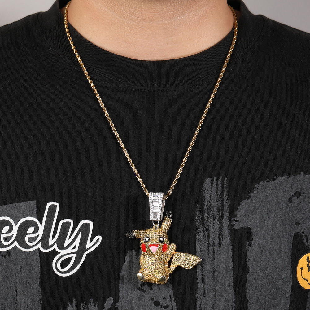 Jewelry Diamond Pendant Necklace Cartoon Fashion Necklace Male Animal Spectrum Pok¡§|mon