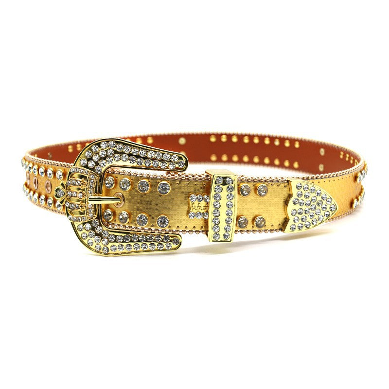 Hip-hop punk rhinestone belt crown rhinestone