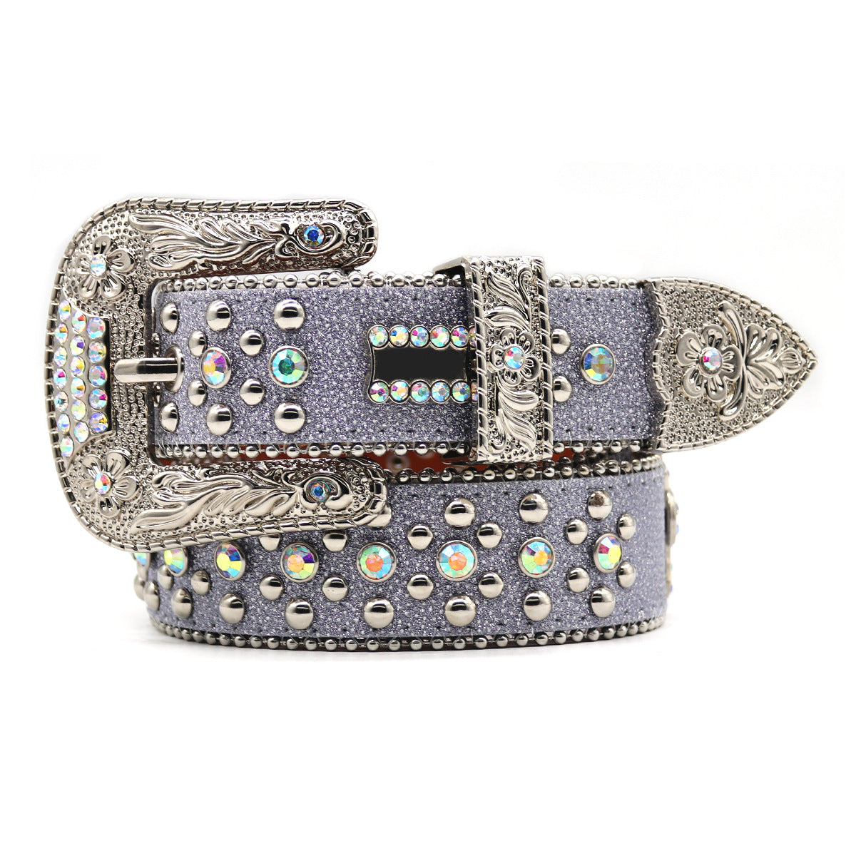 Hip-hop punk rhinestone belt flower buckle accessories punk style
