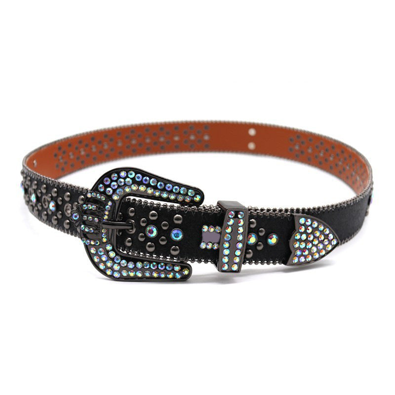 Hip-hop punk rhinestone belt rhinestone crown
