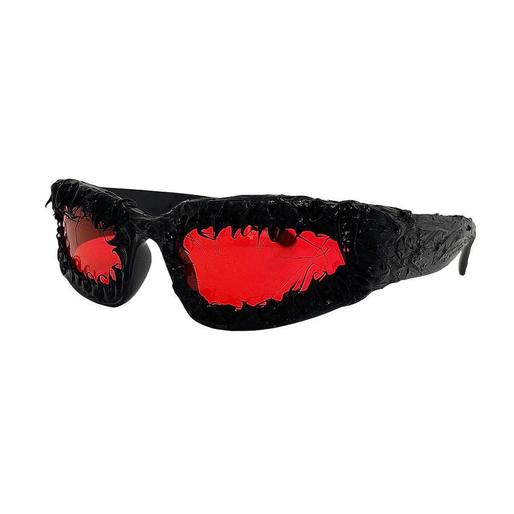 Trendy punk glasses dark style