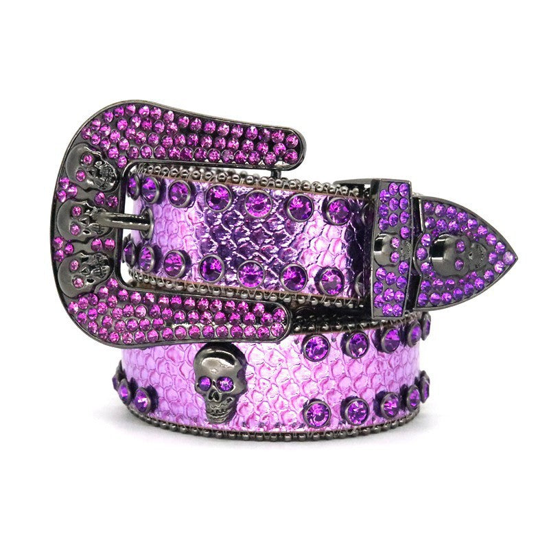Hip-hop punk rhinestone belt skull accessories