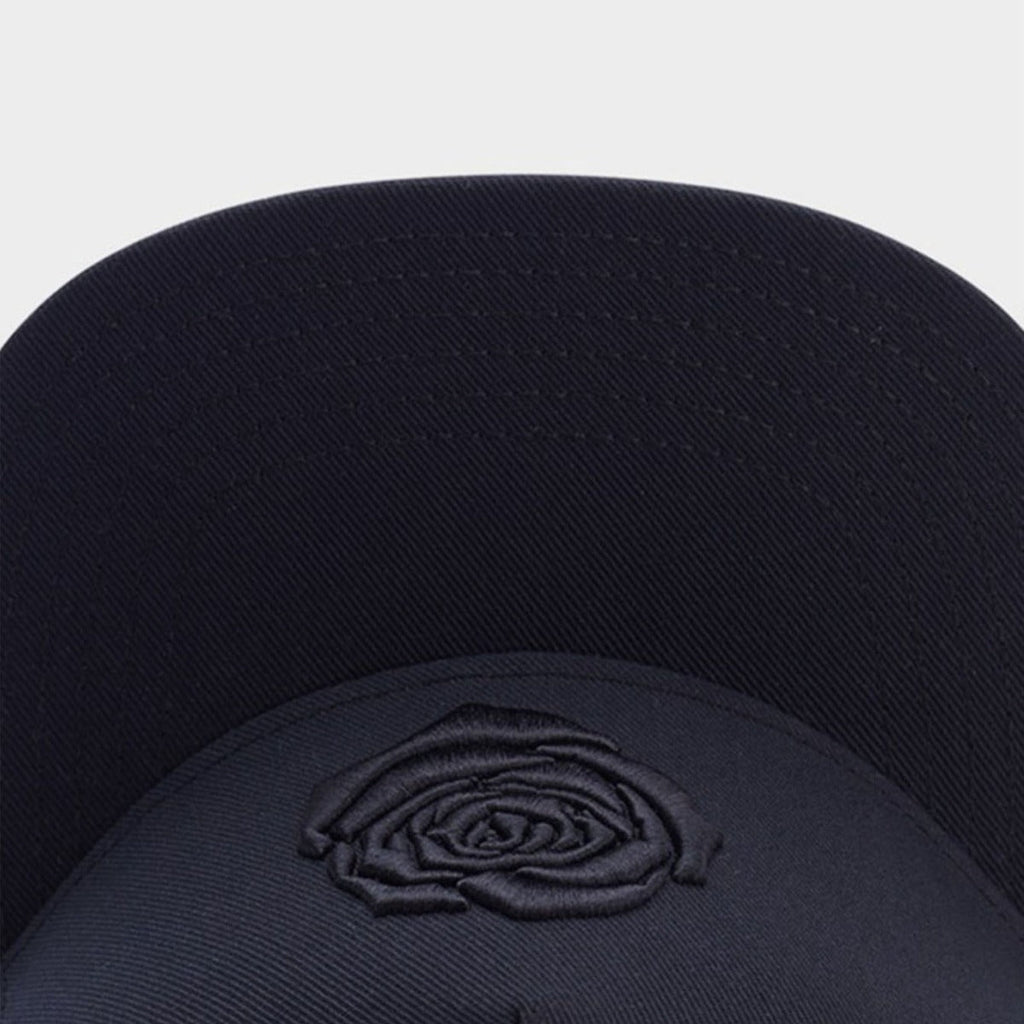 Trendy flat brimmed snapback hatsrose embroider