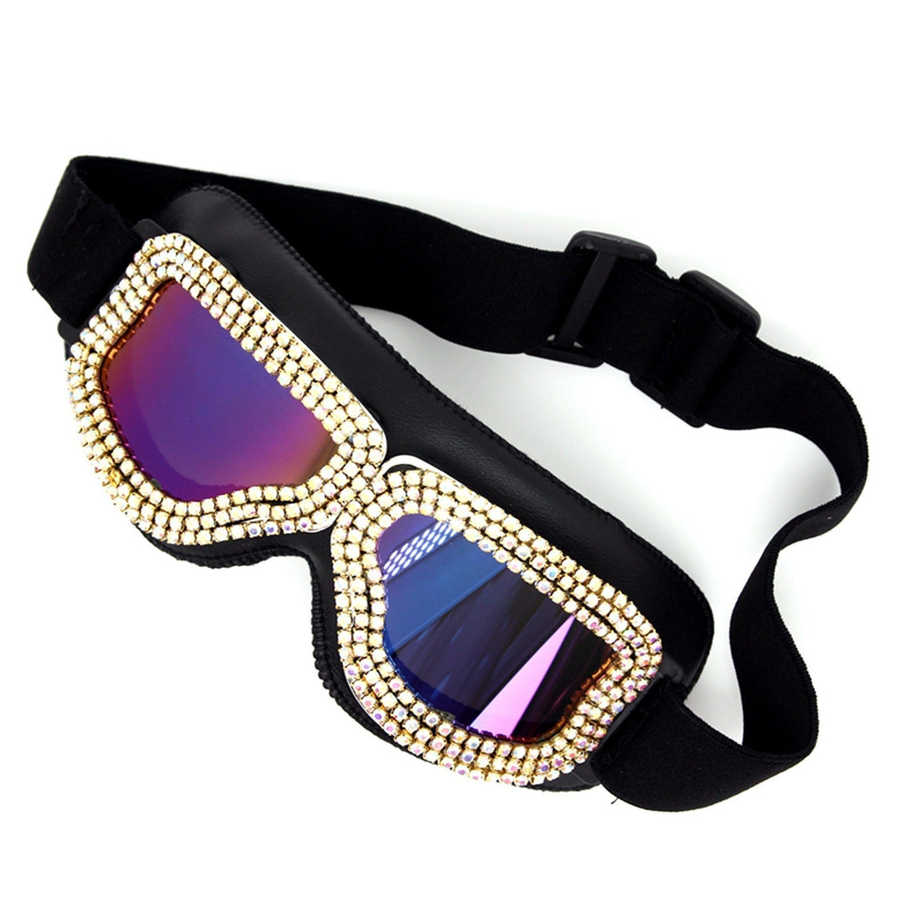 Trendy punk glasses diamond retro windproof and dustproof