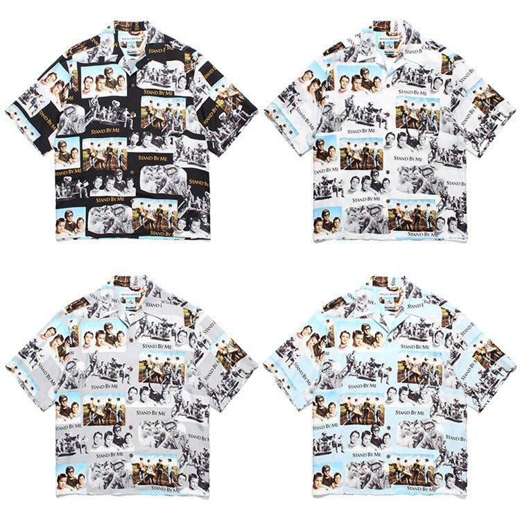 GUILTYPARTIES TIGER Shirts Joint Accompany Me Rayon Lapel Hawaiian Short Sleeve Shirt