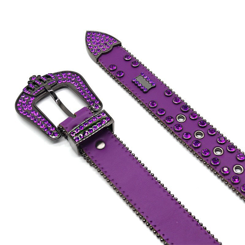 Hip-hop punk rhinestone belt rhinestone crown