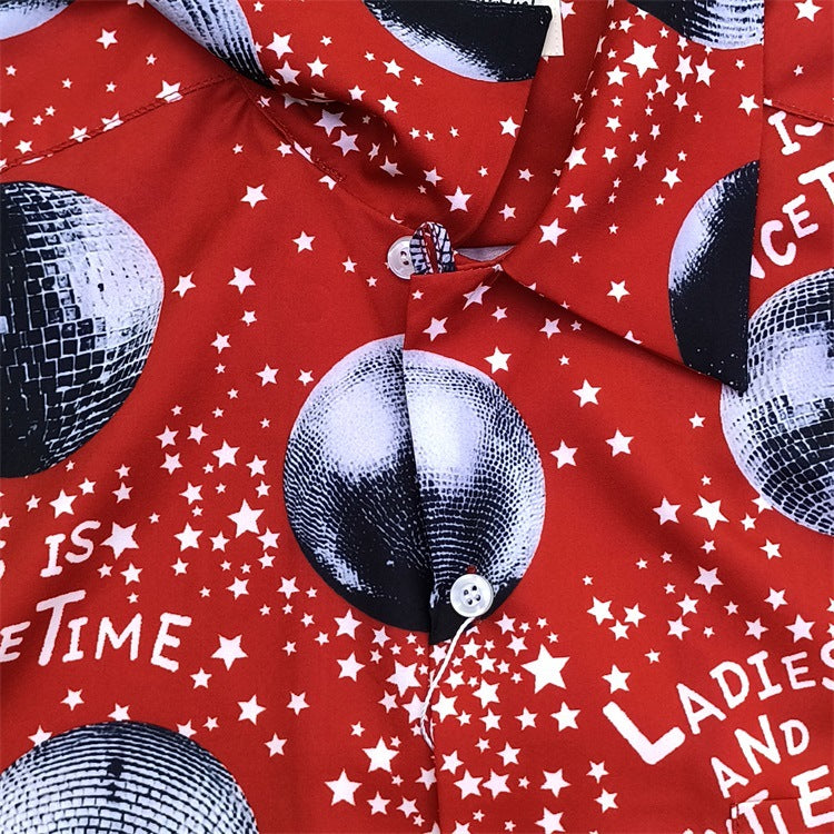 GUILTYPARTIES TIGER Long sleeved shirt 18SS Disco ball DISCO mirror ball Hawaii