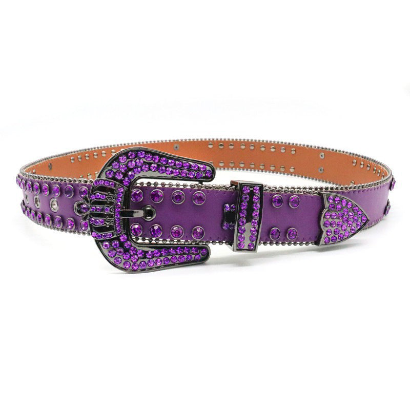 Hip-hop punk rhinestone belt rhinestone crown