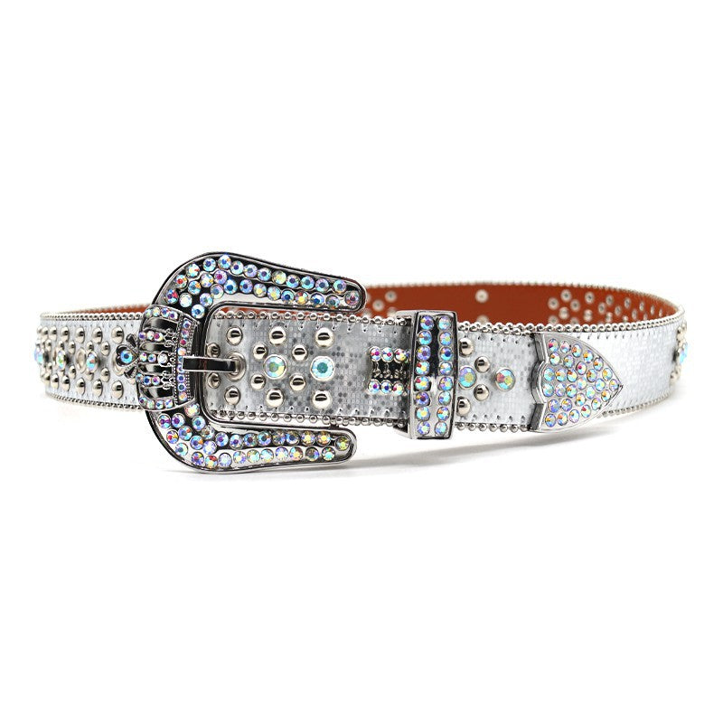 Hip-hop punk rhinestone belt rhinestone crown