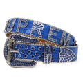 Hip-hop punk rhinestone belt inlaid with diamonds and letters supreme