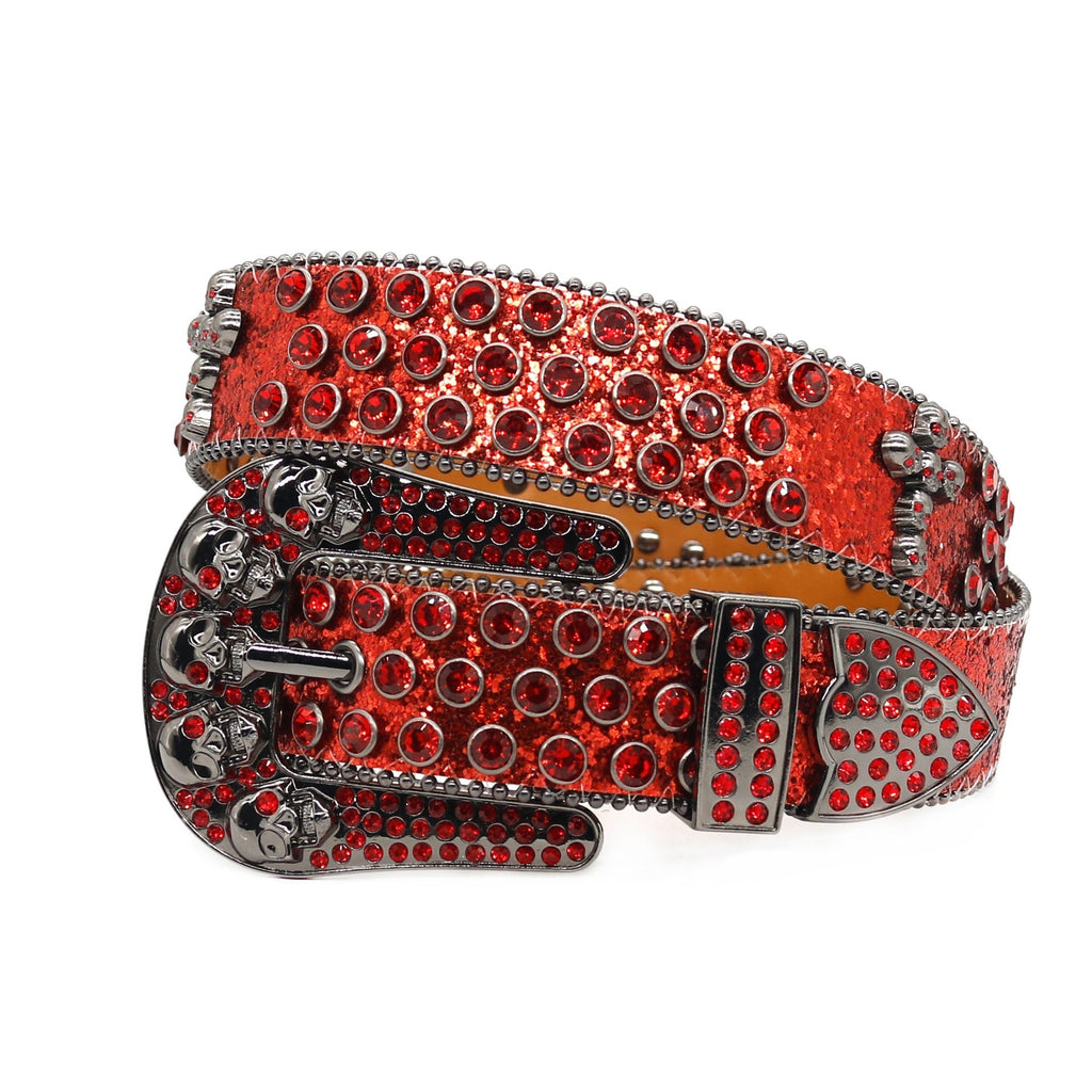 Hip-hop punk rhinestone belt skull belt
