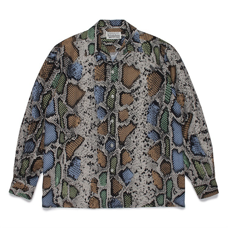 GUILTYPARTIES TIGER Long sleeved shirt New python, snake pattern color matching PYTHONT long-sleeved shirt men