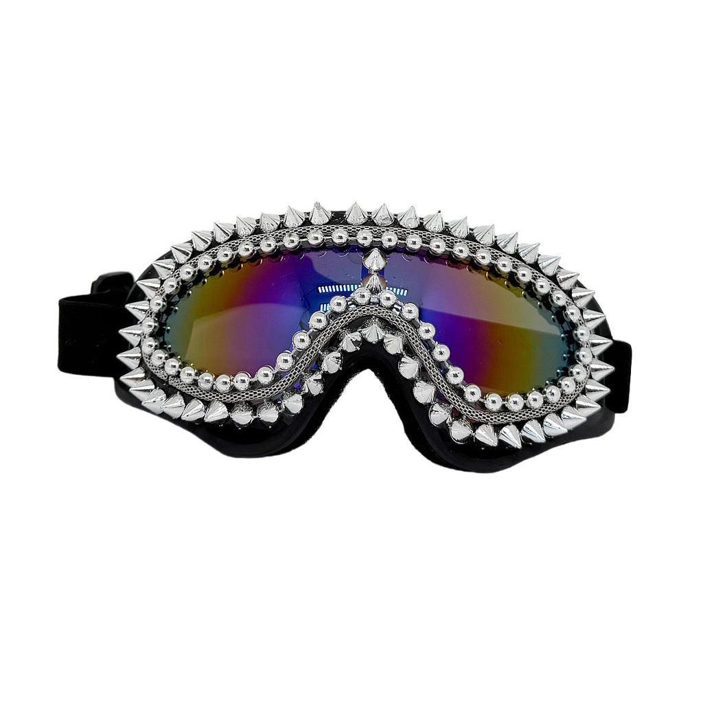 Trendy punk glasses gothic style studded spikes