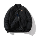 Men Vintage Jackets Loose Rhombus Cotton Vintage Baseball Jacket
