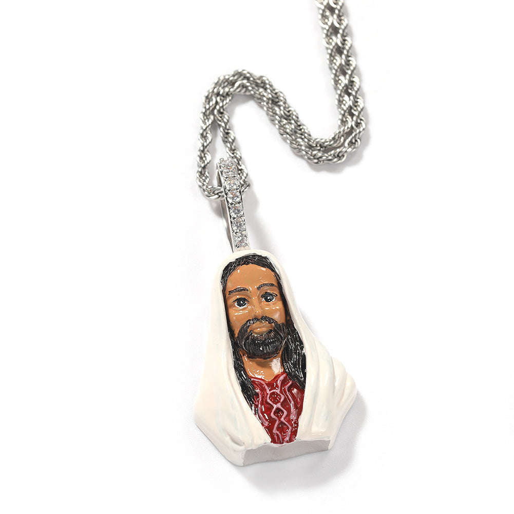 Jewelry Copper Enamel Hip Hop Pendant Necklace Hipster Egypt Pieces Far East Jesus Pieces Royalty