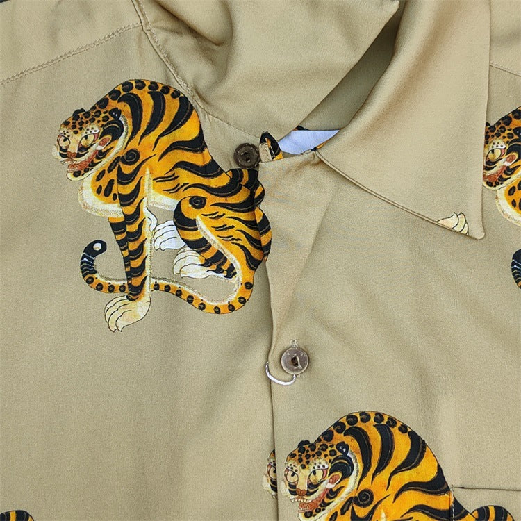 GUILTYPARTIES TIGER Shirts 18FW E-WMS-HI02 Ukiyo-e, Tiger Hawaiian Short Sleeve Shirt